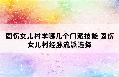 固伤女儿村学哪几个门派技能 固伤女儿村经脉流派选择